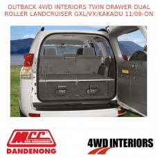 OUTBACK 4WD INTERIORS TWIN DRAWER DUAL ROLLER LANDCRUISER GXL/VX/KAKADU 11/09-ON